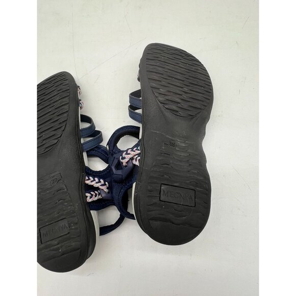 MEGNYA Strappy Sandals Womens 39/8.5 Navy Casual Walking Braided Comfort - Picture 15 of 15